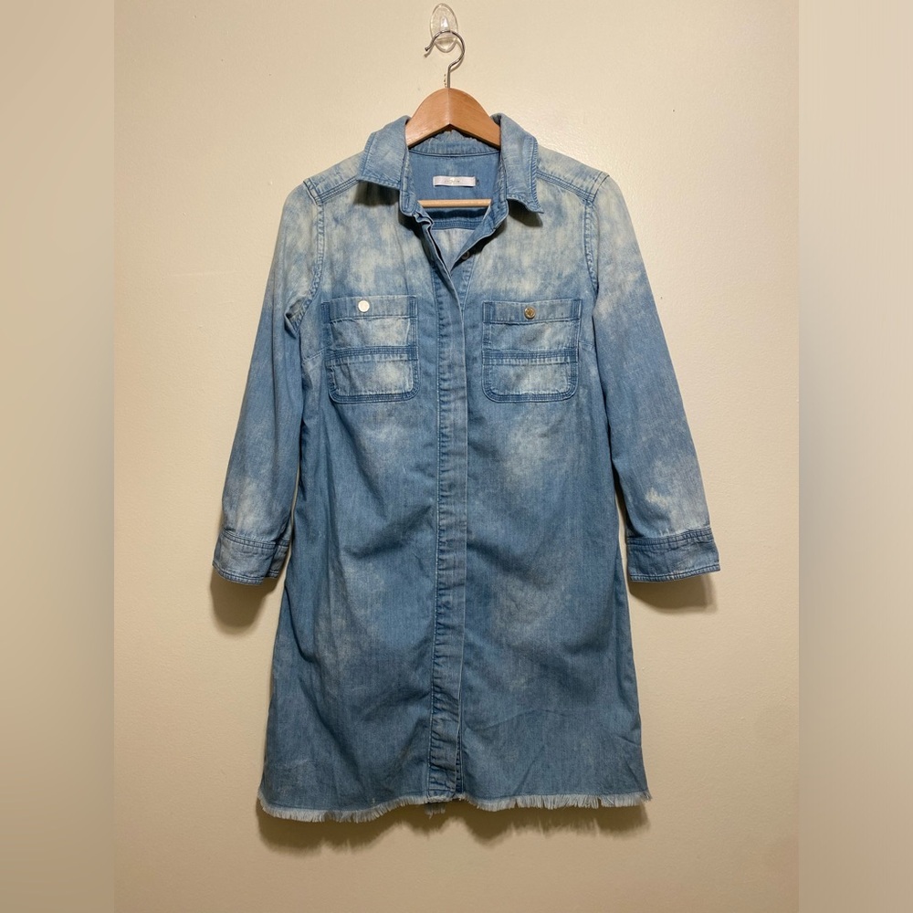 7 For All Mankind Light Blue Denim Shirt Dress. Size M